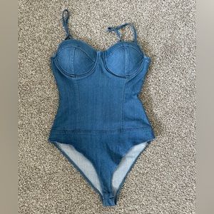 Denim Corset Bodysuit